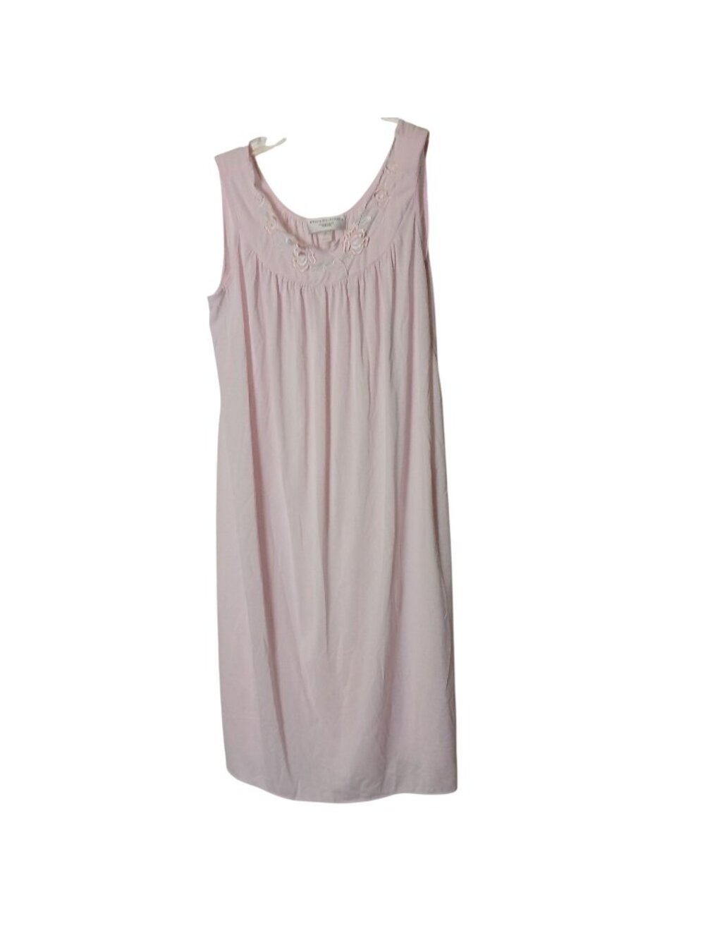 Miss Elaine Pink Embroidered Nylon Nightgown For Dillards Size S Sleeveless #D20